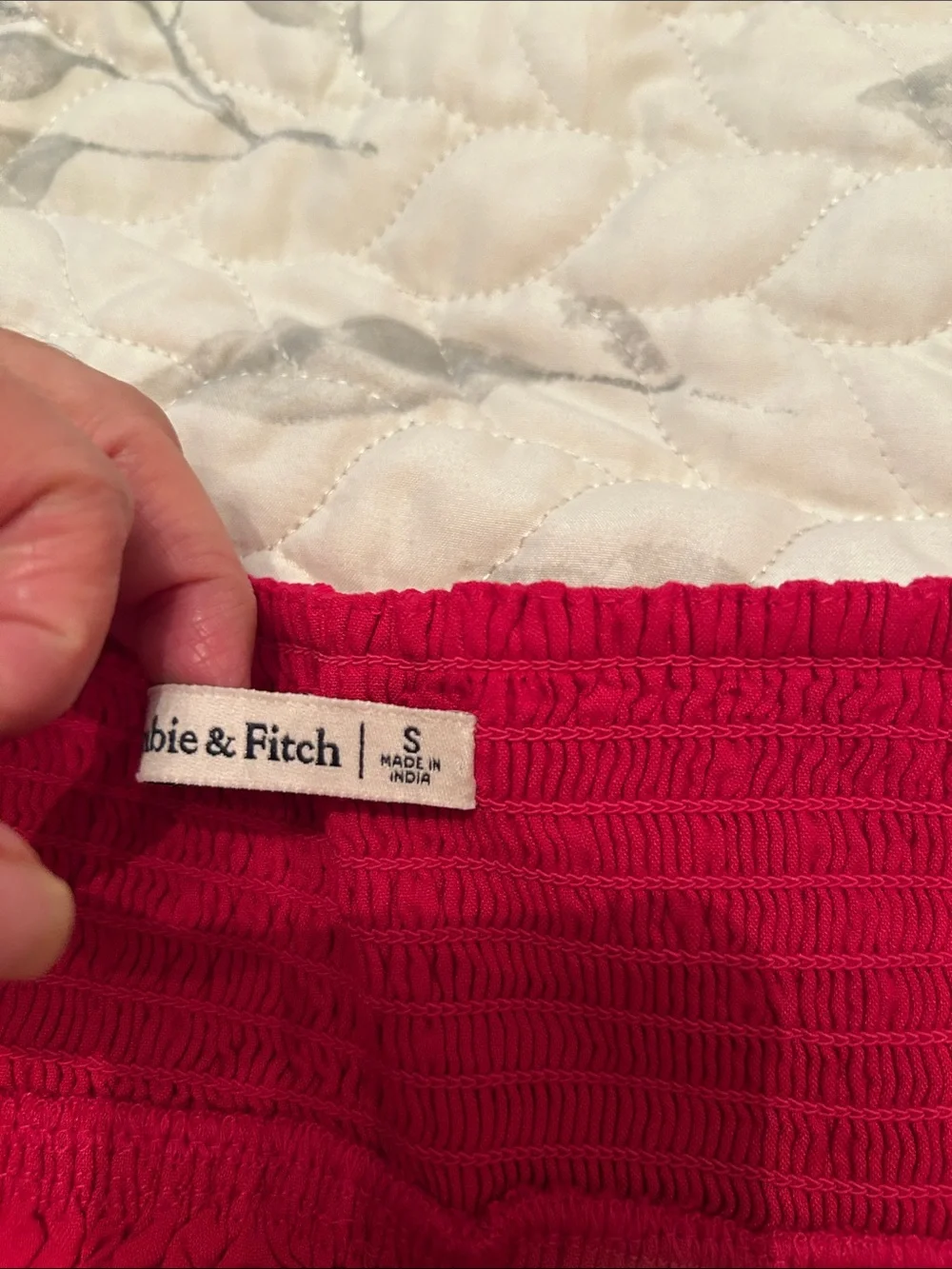 Abercrombie & Fitch Bright Pink Square-Neck Peasant Blouse